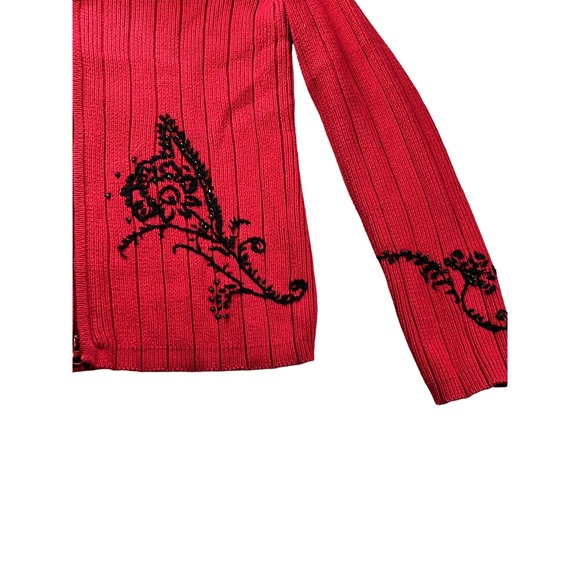 Hanna Anderson womans cable knit embroidered fur collar size medium - Picture 6 of 10